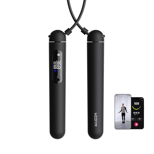 WeGym Smart Jump Rope for Men Women, Adjustable Jump Rope for Indoor Outdoor Workout, Jump Counting, Tracking - Data Analy...
