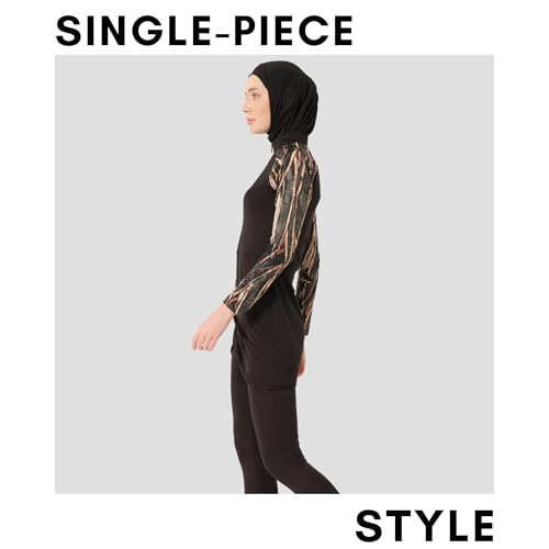 Islamic Long Sleeve Modest Swimsuits Burkini for Women 6 Pcs | Water Repellent Top, Crop, Leggings, Cap, Scarf, Underwear