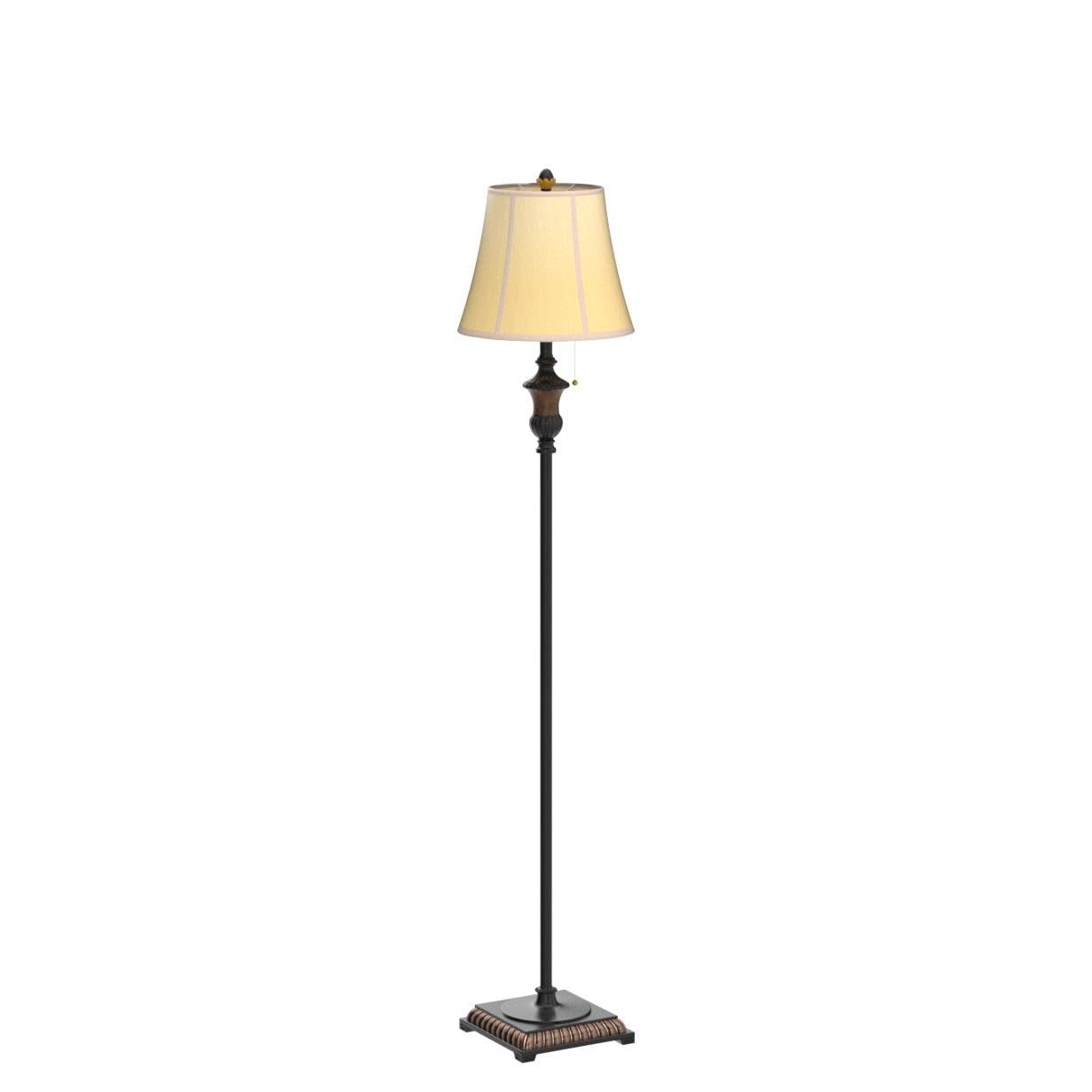 Brightech Sophia Led Floor Lamp - Mid Century Modern Bronze Design With Fabric Shade For Bedroom, Living Room & Office - Model Fl-Sphia-Bnz