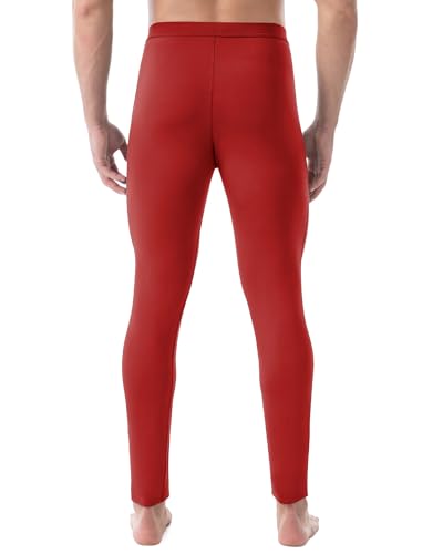Runhit Long Johns for Men Thermal Pants with Fly Long Thermal Underwear Winter Cold Weather Fleece Thermal Bottoms