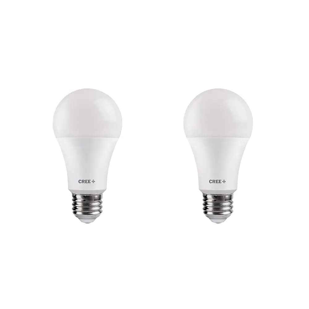 Cree Lighting A19 Led Bulb, 60W, 815 Lumens, 5000K Dimmable, Daylight, 2 Pack, Plastic