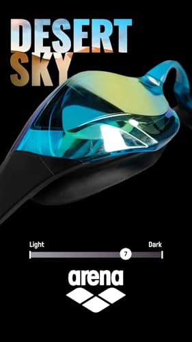 ARENA Unisex Cobra Edge Swipe Anti-Fog Racing Swim Goggles for Men and Women Polycarbonate Mirror/Non-Mirror Lens