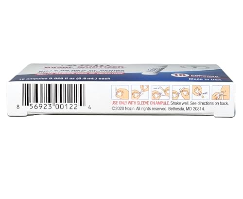 Nozin® Nasal Sanitizer® Antiseptic Popswab® Ampules 10ct Pack | Kills 99.99% of Germs | Alcohol Based 62%