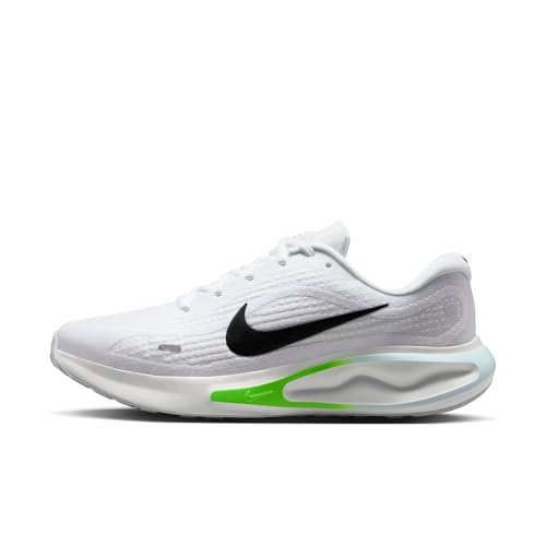 Nike Men's Journey Run Road Running Shoes, White/Black-Green Strike-Glacier Blue, 8.5