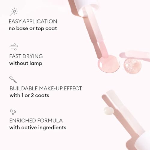 Manucurist Active Plump Nail Polish & Care - Collagen & Peach Extract - No Lamp - Nail Hydrator with Ultra-Glossy Baby Ros...
