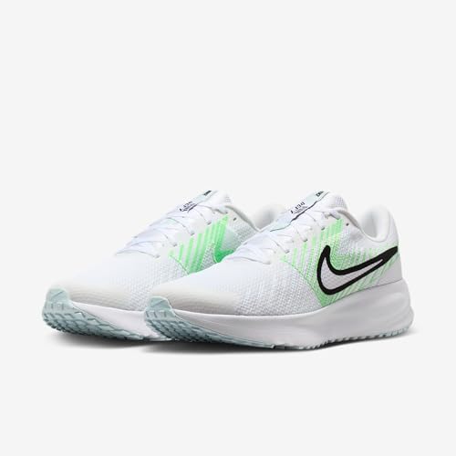 Nike Men's Run Defy Road Running Shoes, White/Black-Glacier Blue-Green Strike, 11.5
