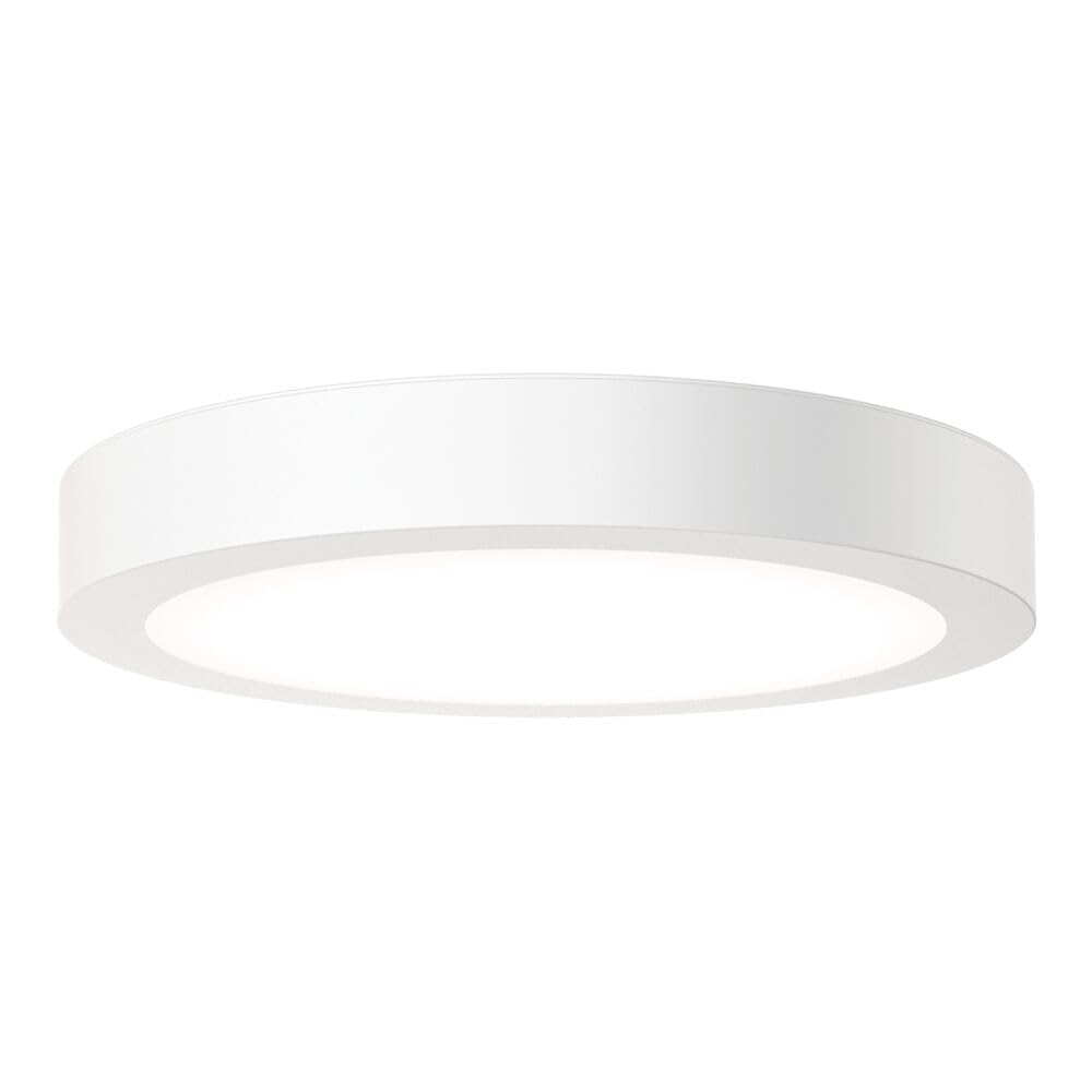 Juno Slim Basics 6 Inch Led Ceiling Light  Low Profile Surface Mount Downlight For Shower Or Closet Lighting  3000K/4000K/5000K Selectable White Light  Edged Trim  Wet Rated  Matte White