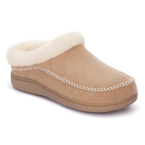 Zigzagger Women's Moccasin Slip-On Fuzzy Slippers - House Shoes Indoor Outdoor with Microsuede & Fluffy Fur Fleece, Cozy W...