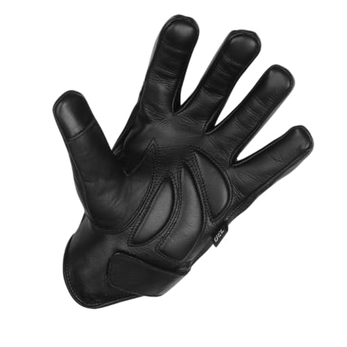 Vance Leather' Men's Premium Waxed Austin Brown Leather Perforated Motorcycle Gloves