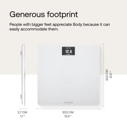 Withings Body - Digital Wi-Fi Smart Scale with Automatic Smartphone App Sync, BMI, Multi-User Friendly, with Pregnancy Tra...