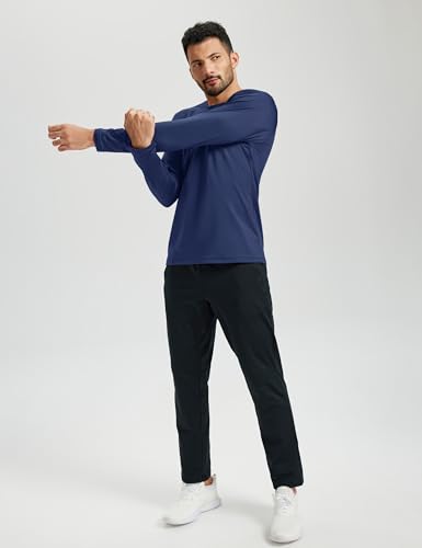 TACVASEN Men's Thermal Shirt Long Sleeve Fleece Lined Base Layer Lightweight Athletic Undershirt Winter Tops Workout