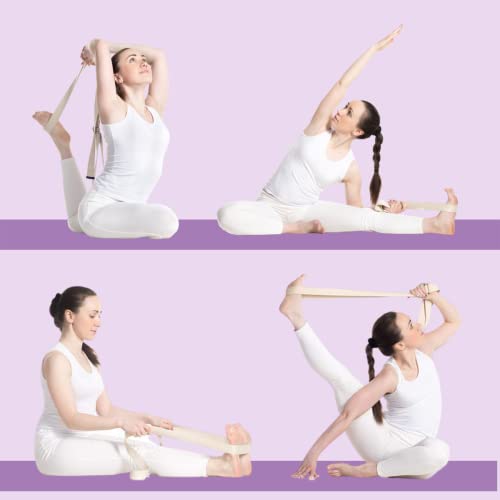 California Yoga Strap | Yoga Belt with Safe Adjustable D-Ring Buckle for Pilates | Stretching Strap | Exercise Bands | Phy...