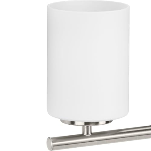 Progress Lighting 2-Light Modern Bath Vanity Light, Etched White Glass, Brushed Nickel, Model P2158-09