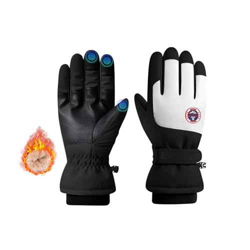 WishLotus Winter Ski Gloves for Women Men, Snow Warm Gloves with Anti-Lost Buckle for Skiing Biking Hiking in Cold Weather