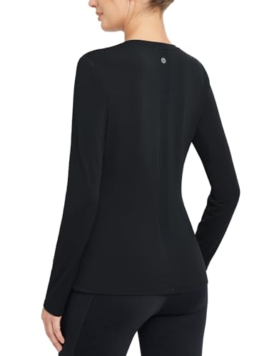 baleaf Women's Thermal Shirts Crewneck Fleece Lined Long Sleeve Tops Running Workout Ski Base Layer Winter Cold Weather