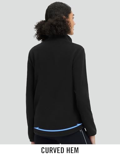baleaf Women's 1/4 Buttom Down Fleece Pullover Thermal Long Sleeve Shirts Ski Mid Layer with Pockets Thumbhole Warm Tops