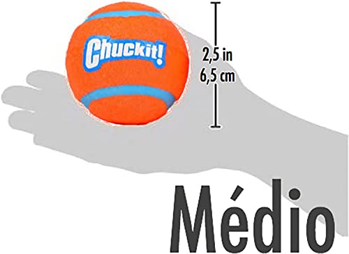 Chuckit! Dog Tennis Ball Dog Toy, Medium (2.5 Inch Diameter) for dogs 20-60 lbs, Pack of 4