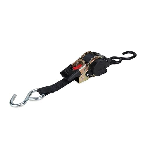 Camco Retractable Transom Tie Down Straps, 6-Foot, 1,500 lb Break Strength, 500 lb Safe Working Load, 2-Pack (50033)