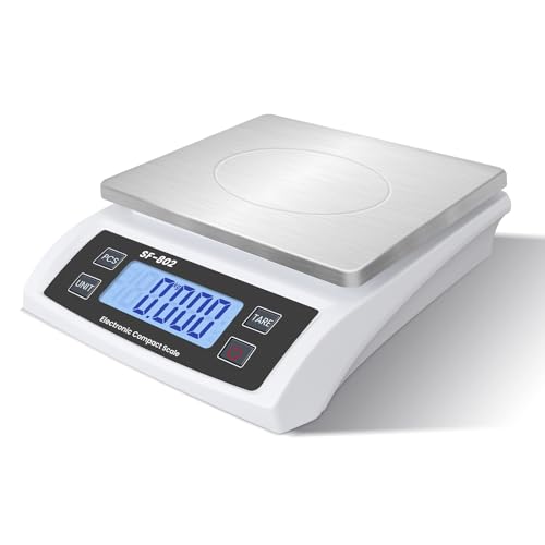 Puozult Digital Kitchen Scale 30kg/66lb Large Food Scale for Baking Cooking Stainless Bread Scale with LCD Display Countin...
