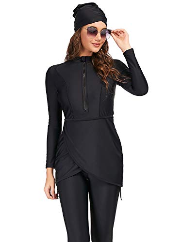 seafanny Women Muslim Swimwear Long Sleeve Burkini Full Cover Hijab Modest Swimsuit