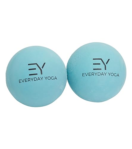 Everyday Yoga Massage Therapy Ball Set 2.5 Inch - Yoga Gear for Deep Tissue Massage, Muscle Recovery & Stress Relief, Rubb...