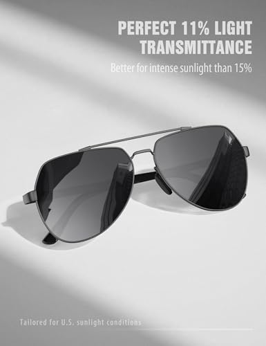 LUENX Aviator Sunglasses for Men Women Polarized New Shades Large Metal Frame - UV 400 Protection