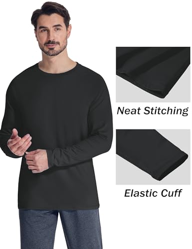 MAGCOMSEN Men's Thermal Shirt Fleece Lined Long Sleeve Athletic Base Layer Workout Top