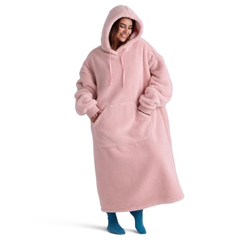 Bedsure Wearable Blanket Hoodie, Valentines Day Gifts for Her Wife Women Girlfriend, Shaggy Sherpa Oversized Hooded Blanket