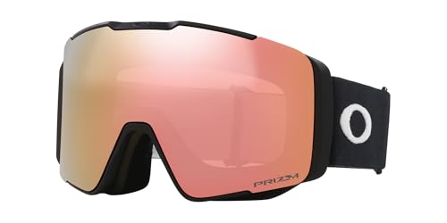 Oakley Line Miner Pro Low Bridge Fit Snow Goggle, Matte Black Strap w/Prizm Snow Rose Lens, Medium