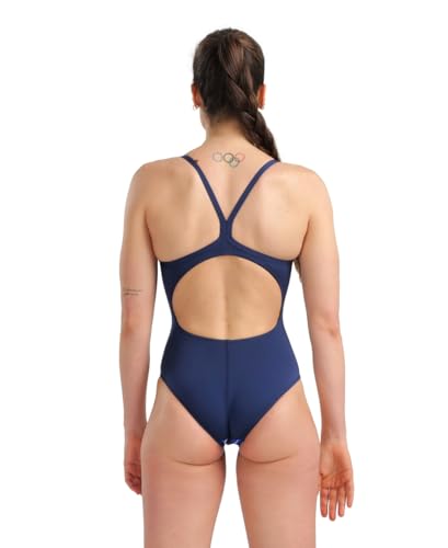 Arena Womens Arena Performance Women's Marbled Sports Swimsuit Light Drop Back Bathing Suit