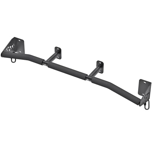 SELEWARE Heavy Duty Wall Mount Pull Up Bar for Doorway, Joist/Beam Mount Chin Up Bar with Resistance Band Hooks, Sturdy St...