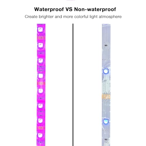 DAYBETTER Waterproof Led Lights for Bedroom, 32.8ft (2 Rolls of 16.4ft) Led Strip Lights, 300 LEDs Color Changing RGB 44 K...