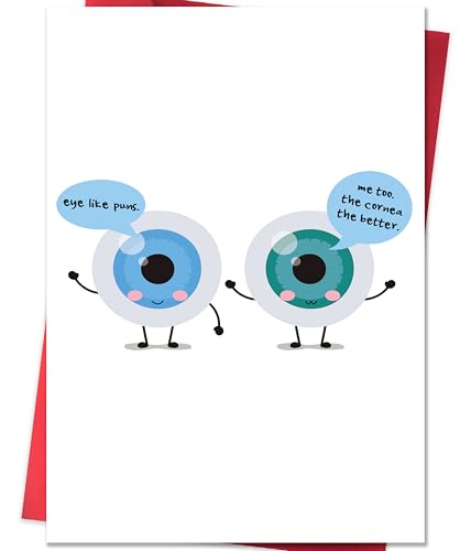 IDU Funny Eye Surgery Recovery Card with Cornea Pun,Eye Cataract Surgery Get Well Cards for Family Friends Him Her,Humor &...