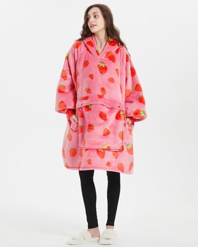 KFUBUO Wearable Blanket Hoodie for Adults Sherpa All Patterns Oversized Sweatshirt Blanket with Pockets Cute Birthday Gift...