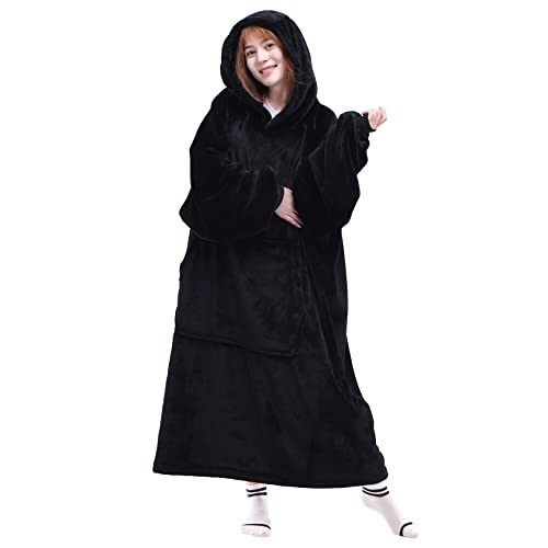 Waitu Wearable Blanket Sweatshirt Gifts for Women and Men, Warm and Cozy Giant Blanket Hoodie, Thick Flannel Blanket with ...
