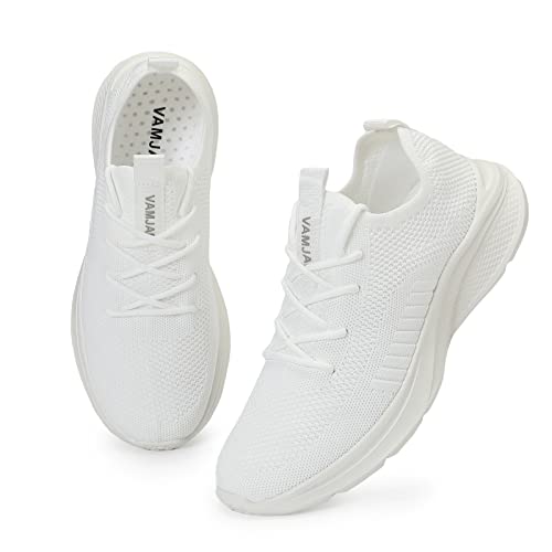 VAMJAM Men's Running Shoes Fashion Sneakers - Lightweight Breathable Flying Knitting Lace Up Mesh Walking Shoes Workout Ca...