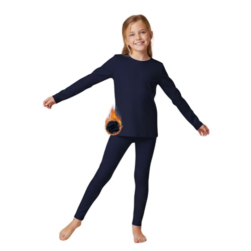 WELAKEN Girls Warm Thermal Underwear Set Kids Winter Base Layer Long Johns Sets for Cold weather/skiing