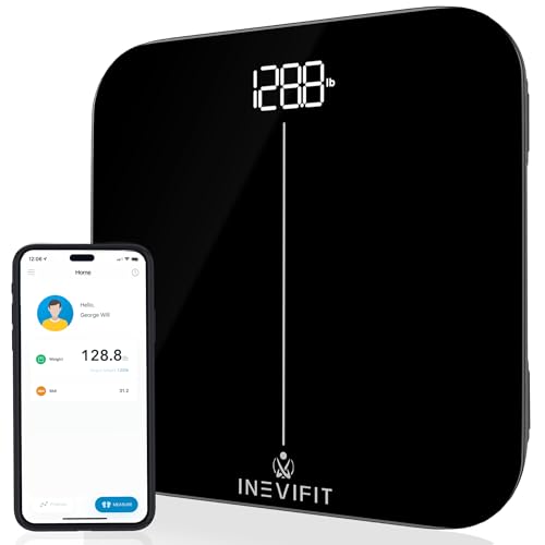 INEVIFIT Smart Premium Bathroom Scale, Highly Accurate Bluetooth Digital Bathroom Body Weight Scale, Precisely Measures We...