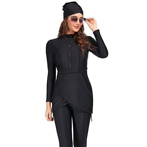 Burkini Swimsuits for Women Modest Muslim Swimsuit Islamic Long Sleeve Burkini Full Cover Hijab Top Pants Bathing Suit