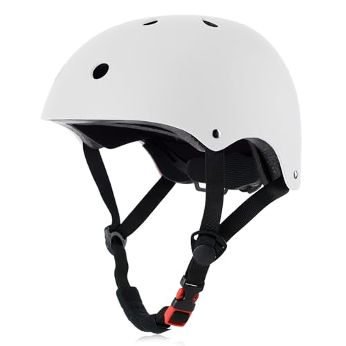 OUWOR Skateboard Bike Helmet, Lightweight Adjustable, Multi-Sport for Bicycle Skate Scooter, 3 Sizes for Adult Youth & Kids