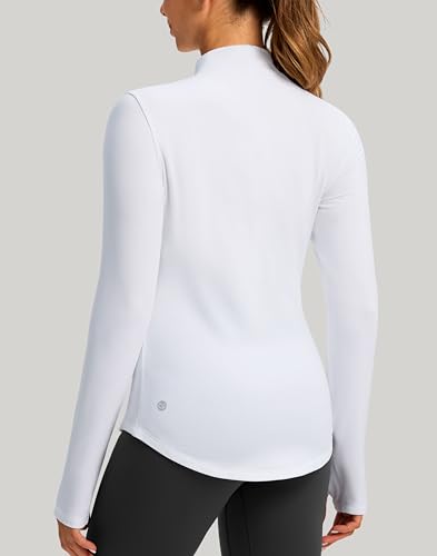 G Gradual Thermal Shirts for Women Long Sleeve Mock Neck Fleece Tops Running Workout Cold Weather Gear with Zip Pocket