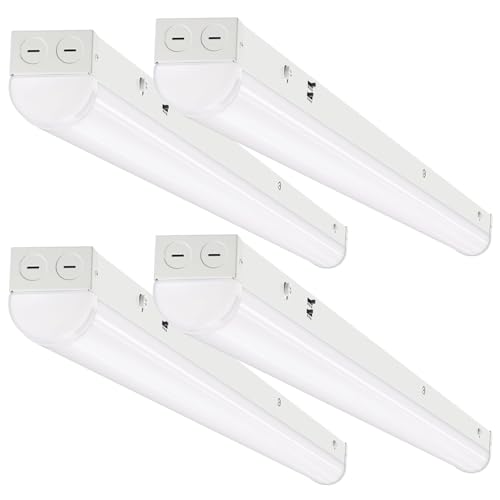 Dakason 4Ft Led Linear Light Fixture  4 Foot Led Shop Lights 40/32/24W 35/40/5000K Cct Selectable  4Feet Commercial Bay Lighting Fluorescent Tube Replacement For Office Garage 4 Pack