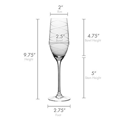 Mikasa Crystal Cheers Champagne Flutes, Set of 4, 8 fluid ounces