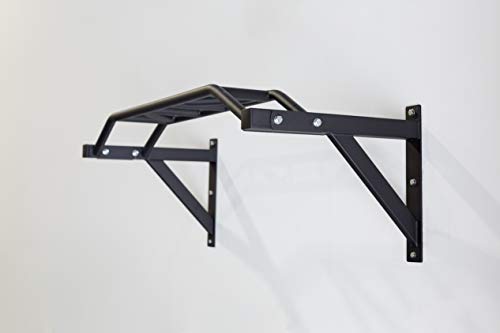 Wall Mounted Pullup Bar for Home or Garage Gyms, Straight Bar or Multi-Grip Arch - Ideal for kipping pull-ups, cross-train...
