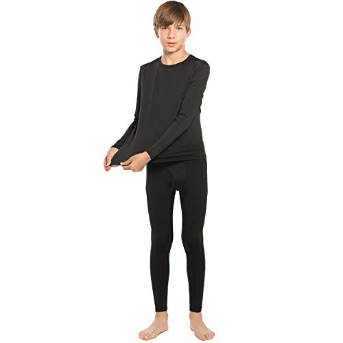 ViCherub Thermal Underwear for Kids Fleece Lined, Boys Long Johns Cold Weather, Base Layers Thermals Set Boy for Skiing