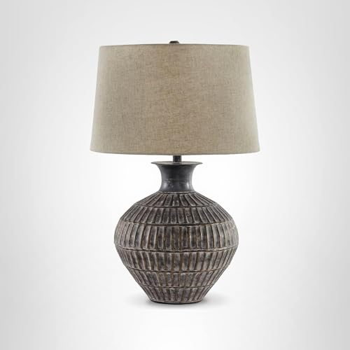 Signature Design By Ashley Magan Table Lamp, 18W X 18D X 27H, Antique Bronze Finish, Model L207354, Metal Construction