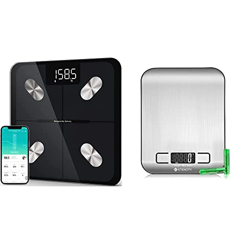 Etekcity Smart Scale for Body Weight Body Analyzer Machine and Food Kitchen Scale 304 Stainless Steel