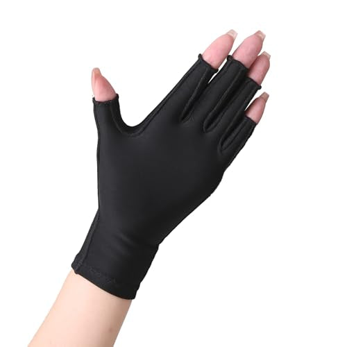 NURCOM Compression Arthritis Gloves, Carpal Tunnel, Tendinitis, Tendonitis, Single Glove for Left & Right Hand, Open Finge...