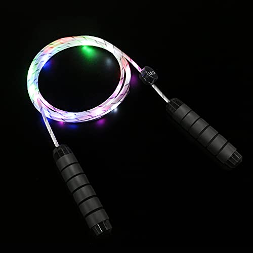 Light Up Jump Rope, Multi-Color LED Neon Glow Skipping Rope 9FT Nice Weight, USB Rechargeable Size Adjustable for Kids Gir...