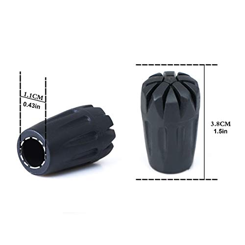 ANIUHL 8 Piece Rubber Trekking Pole Tips Hiking Walking Sticks Caps Ends Replacement Tip Protectors, Shock Absorbing and E...